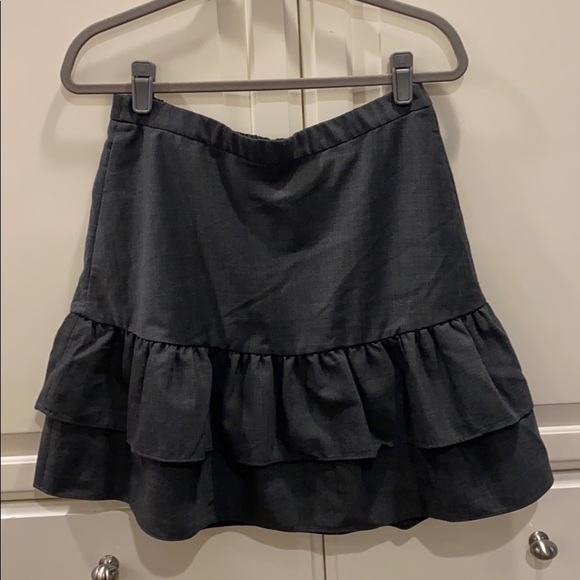JCrew - Gray Wool Ruffled Skirt - Picture 1 of 4